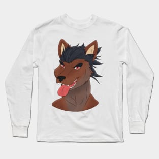 Anthro wolf face Long Sleeve T-Shirt